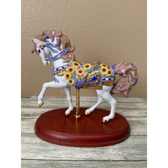 Lenox Other - Lenox 2010 Sapphires and Sunflowers Ltd Ed Carousel Horse - No Box or COA